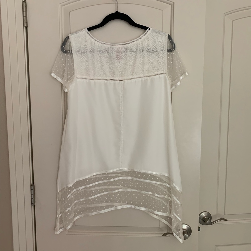 Sundance Short-Sleeved White Silk Tunic